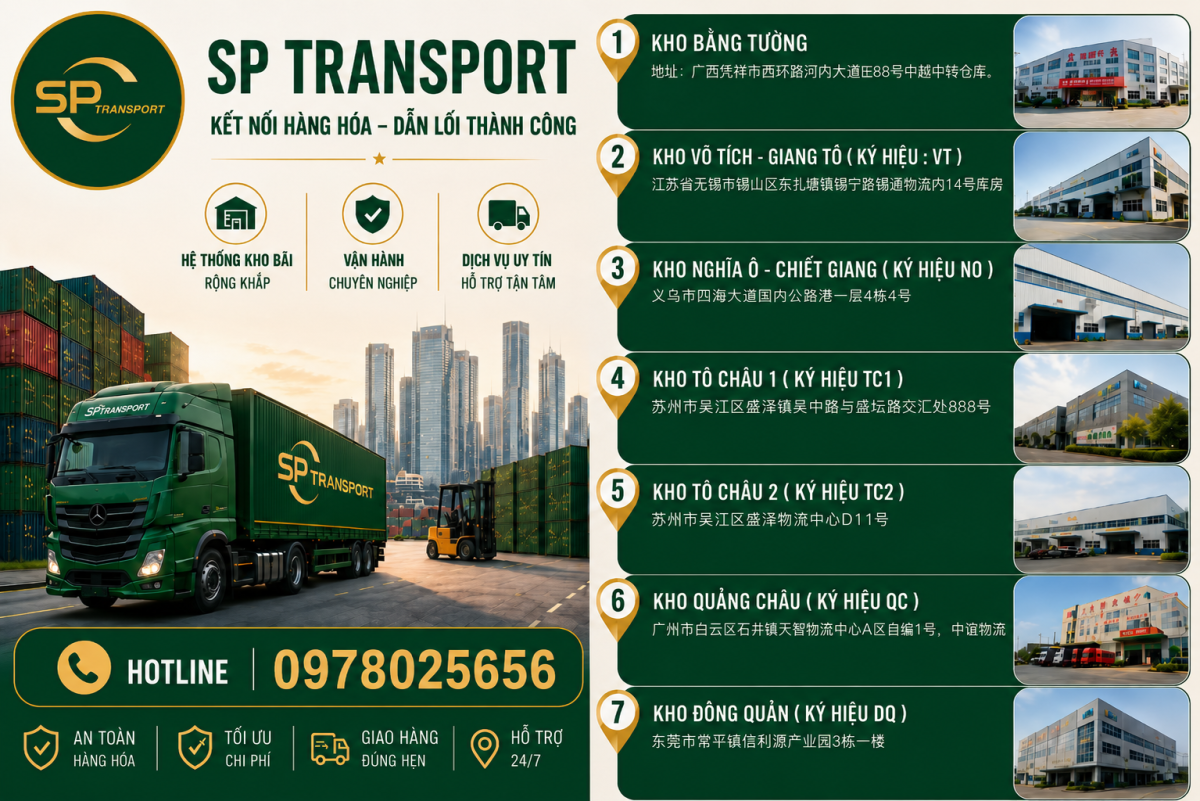 Hệ thống kho bãi và dịch vụ SP Transport